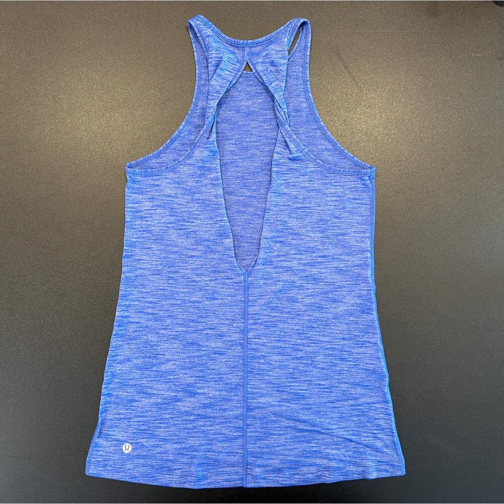 Lululemon Twist Back Racerback Tank Top, Heathered Blue, Women's Small (est.) - Picture 3 of 5